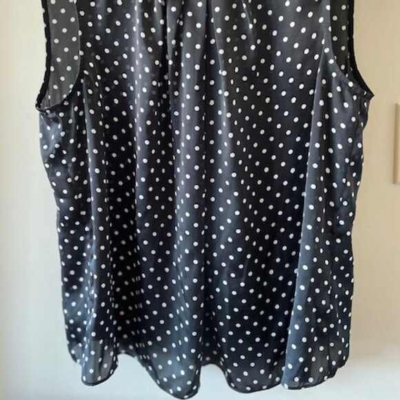 Jones of New York Collection Black with white Polka Dots Sleeveless Top Sz 14/16 - Picture 9 of 9